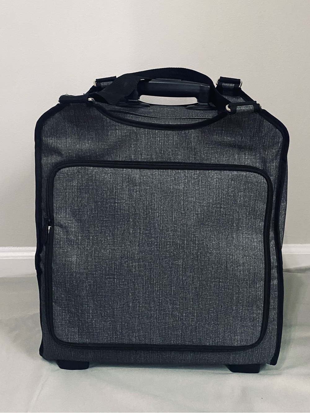 Rolling Craft Tote Organizer Carry-On Teacher Scrapbook Sewing Travel Bag Gray